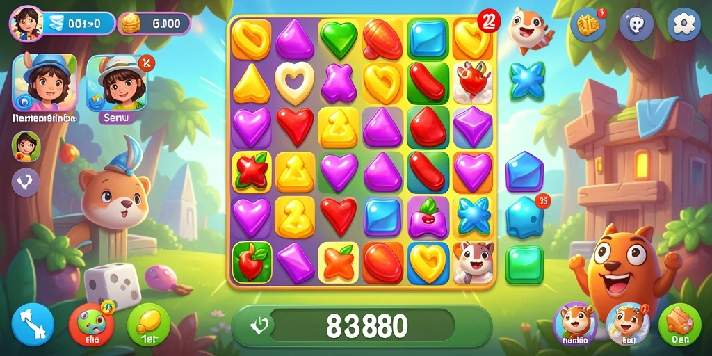 Tampilan gameplay seru dalam 8180 dengan tantangan Match-3.