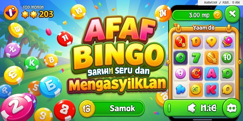 Tampilan gameplay seru AFAF dengan kartu Bingo yang penuh warna.
