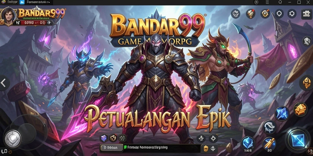 Tampilan gameplay <strong>BANDAR99</strong> dengan pertempuran seru dan eksplorasi dunia.