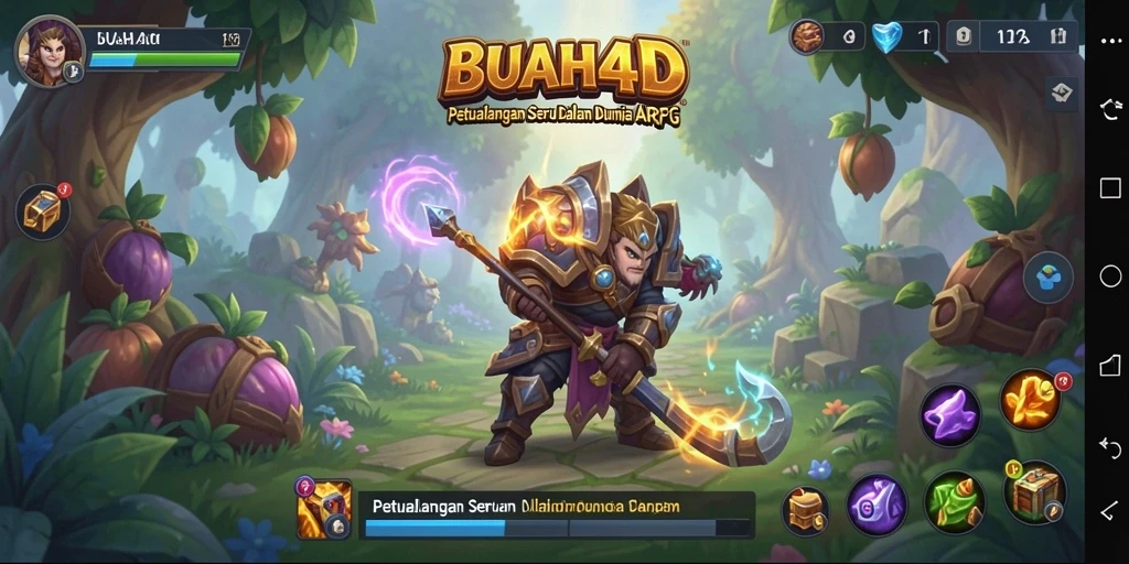 Tampilan dinamis gameplay BUAH4D yang penuh aksi ARPG.