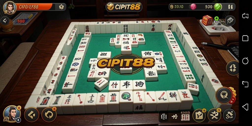 Screenshot gameplay CIPIT88 dengan papan Mahjong yang menarik.