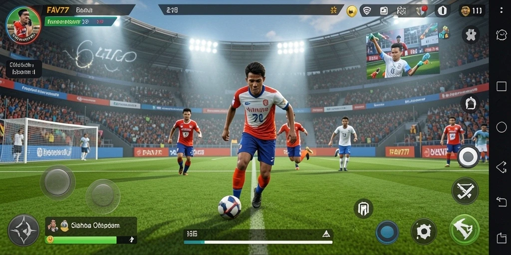 Tampilan gameplay seru dari FAV77 yang menggambarkan aksi olahraga.