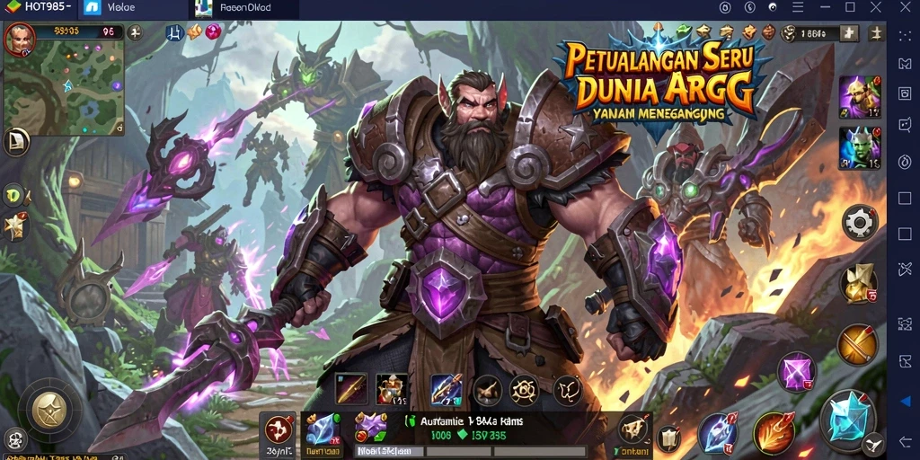 Screenshot menampilkan aksi seru dalam gameplay ARPG HOT985.