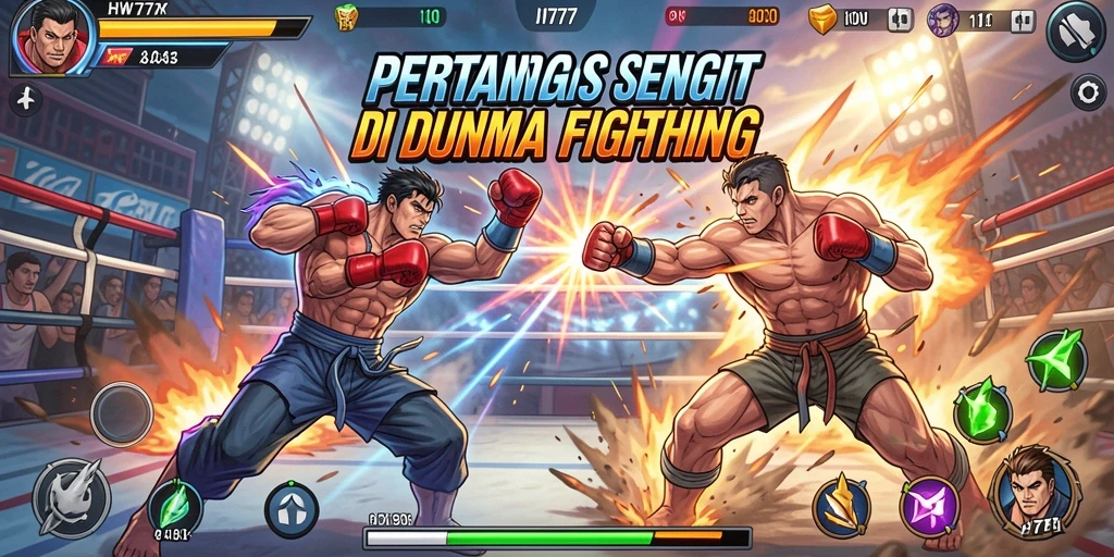 Tampak aksi seru dan karakter beragam dalam gameplay Fighting HW777.