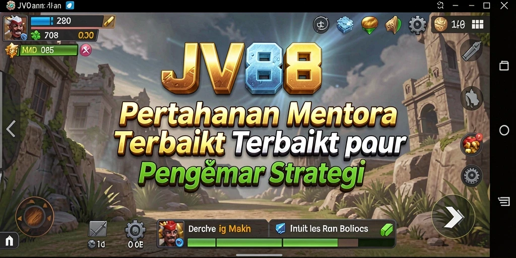 Tangkapan layar utama JV88 menampilkan aksi pertahanan menara yang mendebarkan.