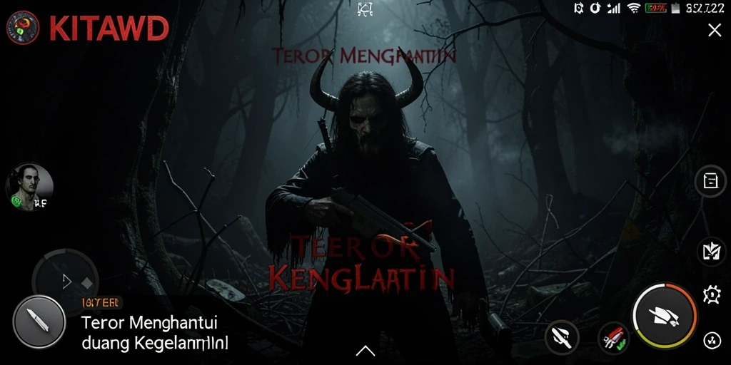 Gameplay menegangkan di dalam dunia horor yang gelap.