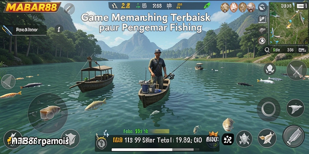 Tampilan gameplay MABAR88 dengan aksi memancing yang seru.
