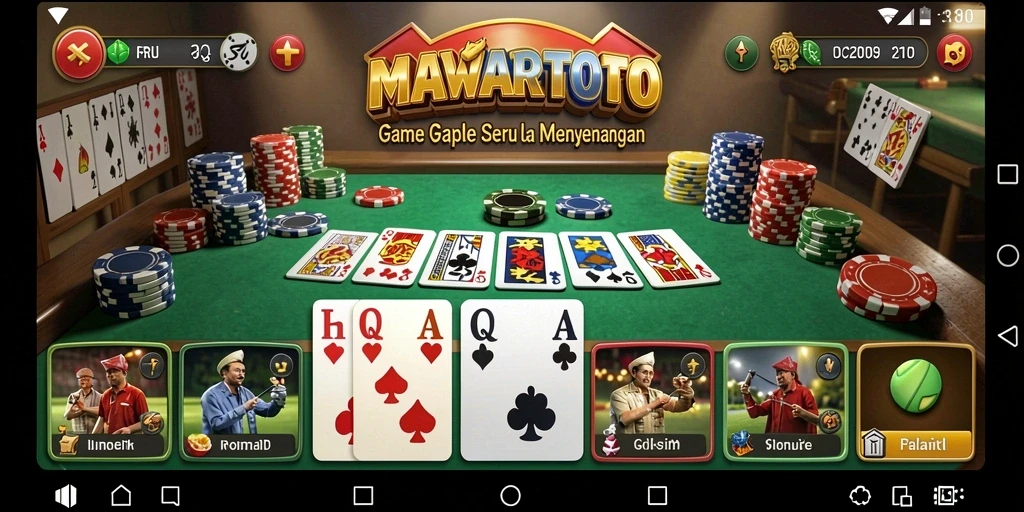 Tampilan gameplay seru dari MAWARTOTO, permainan Gaple yang mengasyikkan.