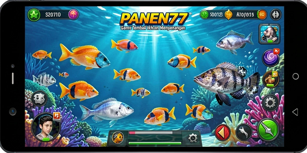 Tampilan menarik dari gameplay Tembak Ikan di PANEN77.