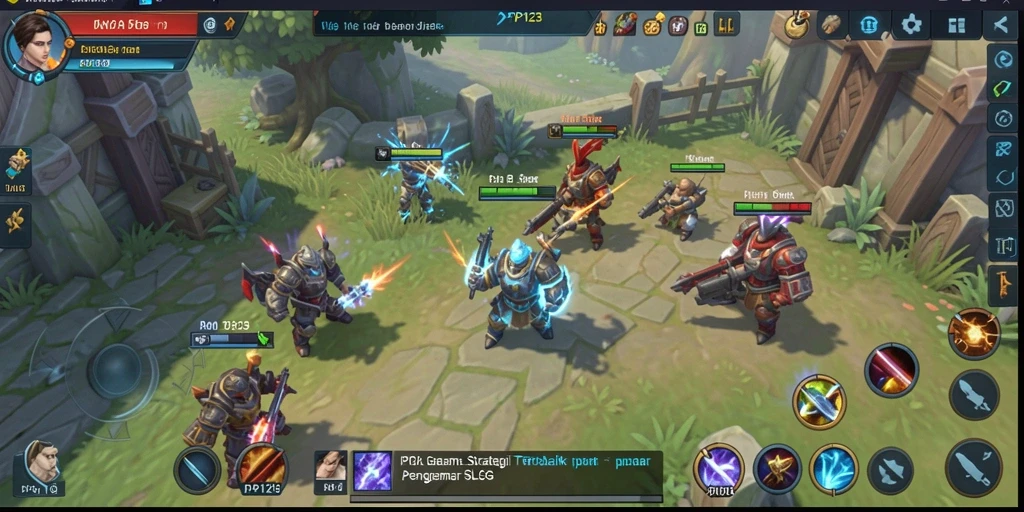 Screenshot utama PP123 menampilkan pertempuran epik dalam gameplay SLG.