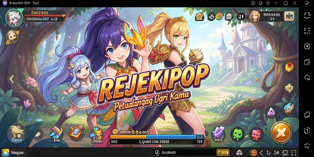 Gameplay seru di REJEKIPOP dengan karakter anime yang menarik.