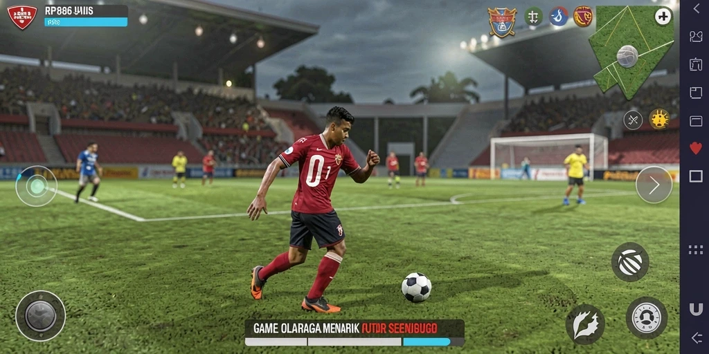 Tampilan gameplay menegangkan dan seru dalam RP886 saat berkompetisi di lapangan.