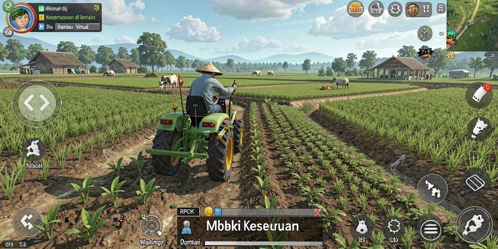 Gameplay <strong>RPOK</strong> yang menarik dan menampilkan aktivitas bertani.