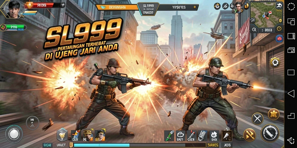 Tampilan aksi mendebarkan dalam gameplay SL999.