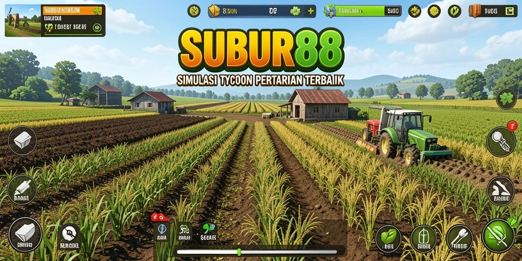Screenshot SUBUR88 menampilkan aktivitas seru di lahan pertanian.