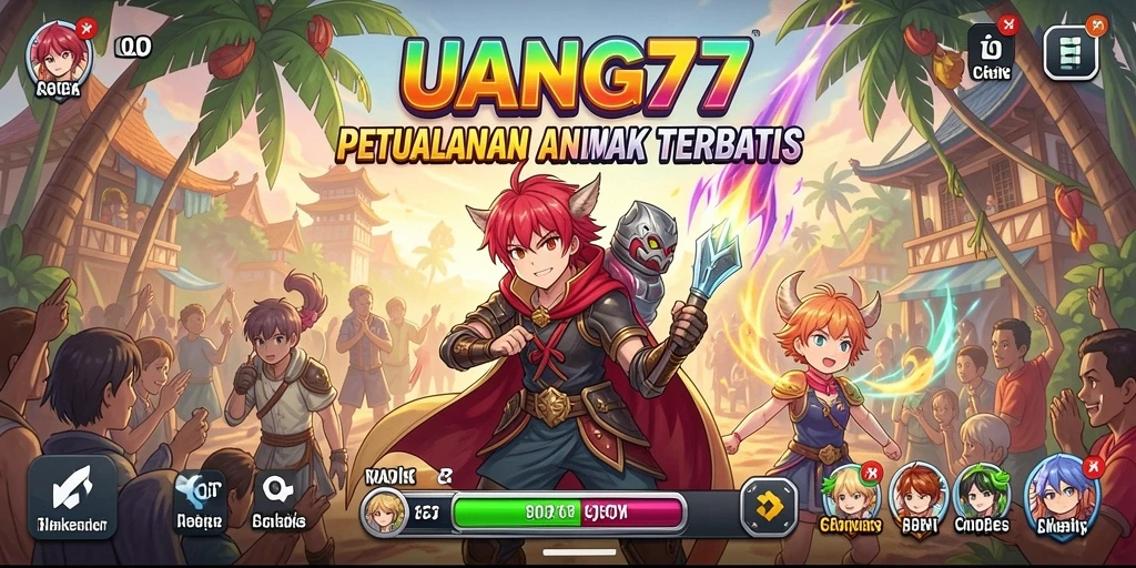 Tampilan karakter dan pertarungan seru dalam UANG77.