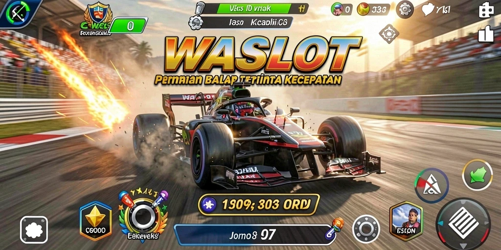 Tampilan gameplay WASLOT yang penuh aksi dan kecepatan.
