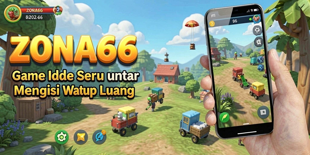 Tampilan gameplay Idle ZONA66 yang menarik dan penuh warna.